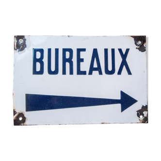 Plaque émaillée "bureau"