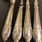 4 silver serving covers for leg and salad, XIXth