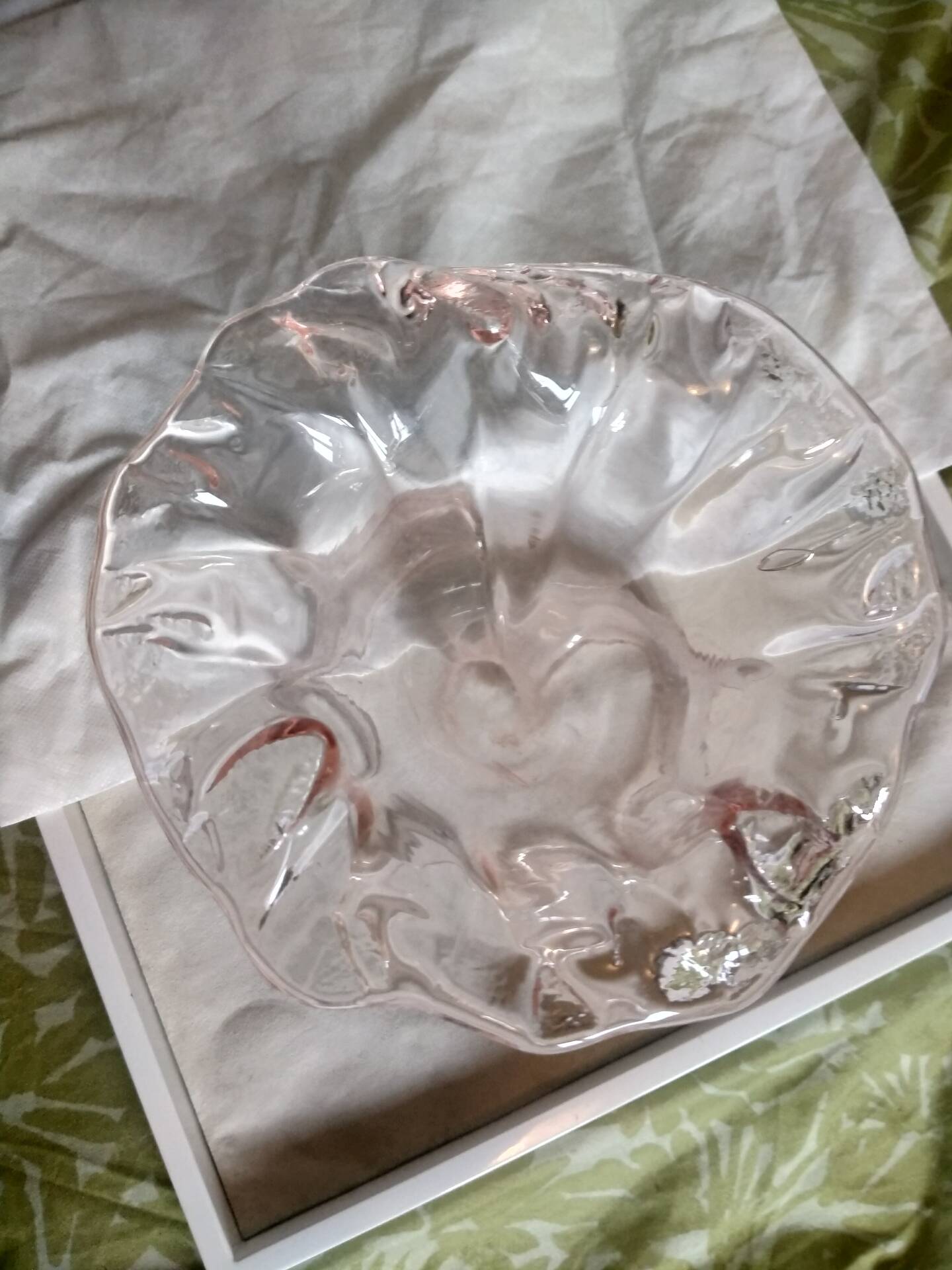 Pink glass trumpet vase in Murano or Empoli style.