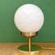 Vintage globe table lamp in white opaline.