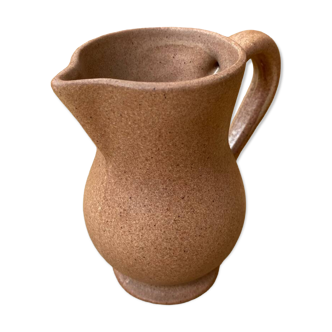 Antique VILLENAUXE Champagne Pitcher in Beige Ceramic Vintage