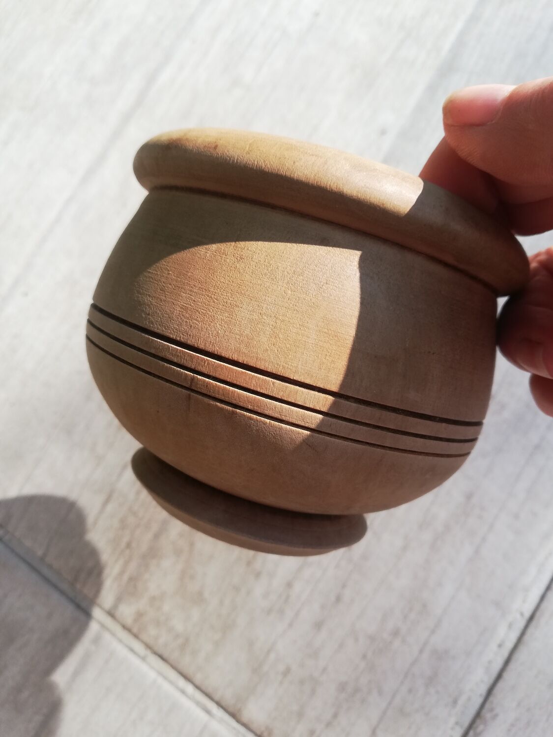 Wooden Mortar and Pestle Bowl