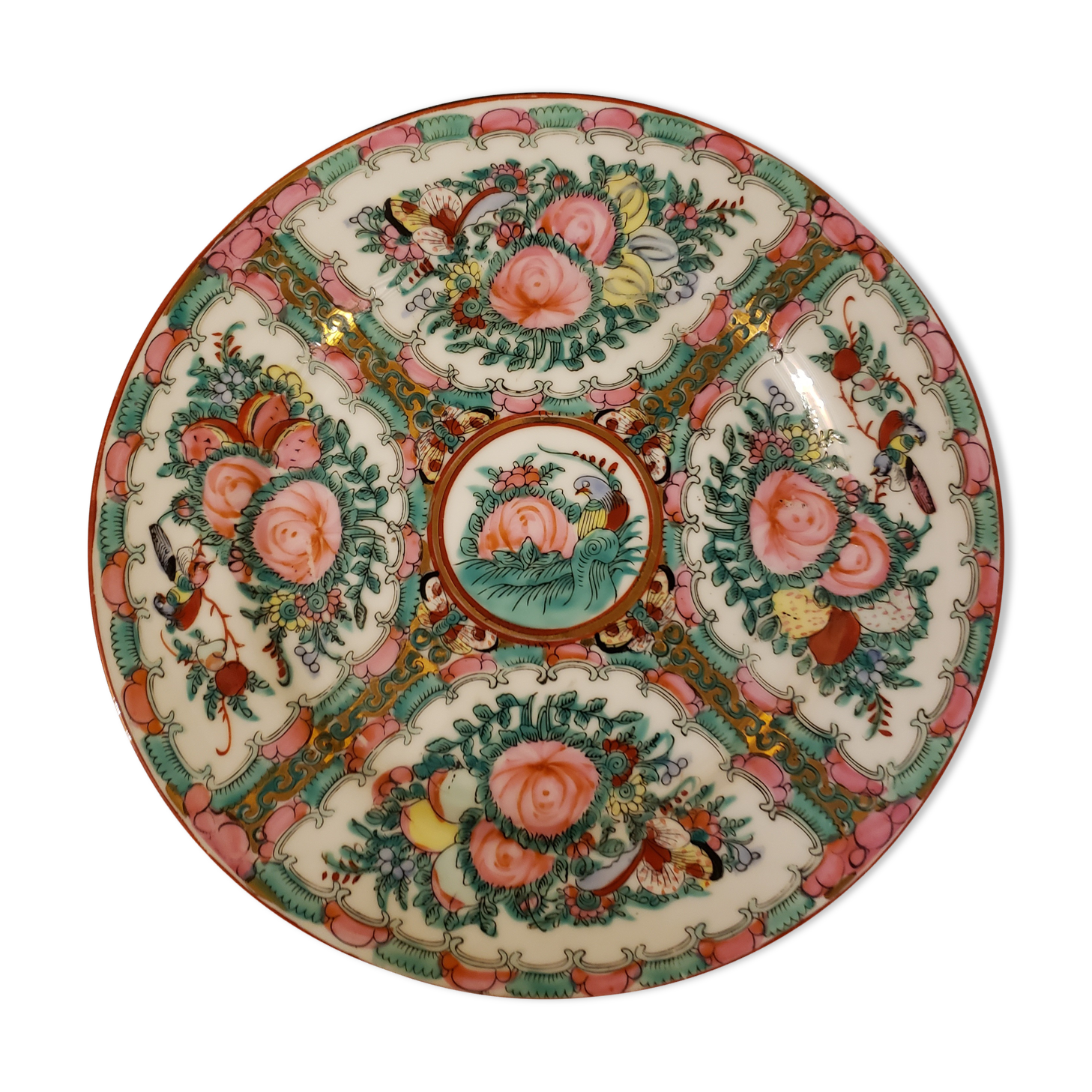 Colorful Chinese dish floral patterns Ø26.5cm