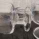 6 transparent cavalier cups thick vintage glass base 1970s