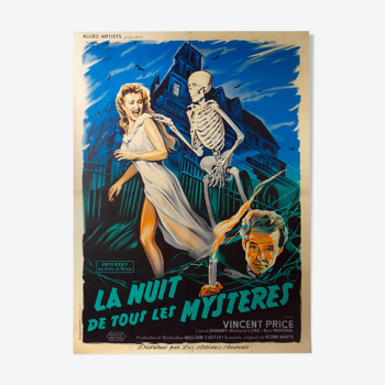 La nuit de tous les mysteres affiche de cinéma entoilée - 1959 - vincent price