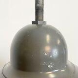Grey Industrial Pendant Lamp with Clear Glass Cover, 1970s