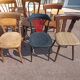 Set of 18 mismatched wooden bistro chairs - vintage