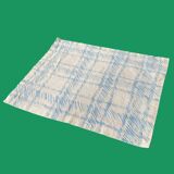 Table set plaid blue