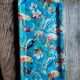 Longwy enamel cake plate – bird decoration – 40 x 19 cm
