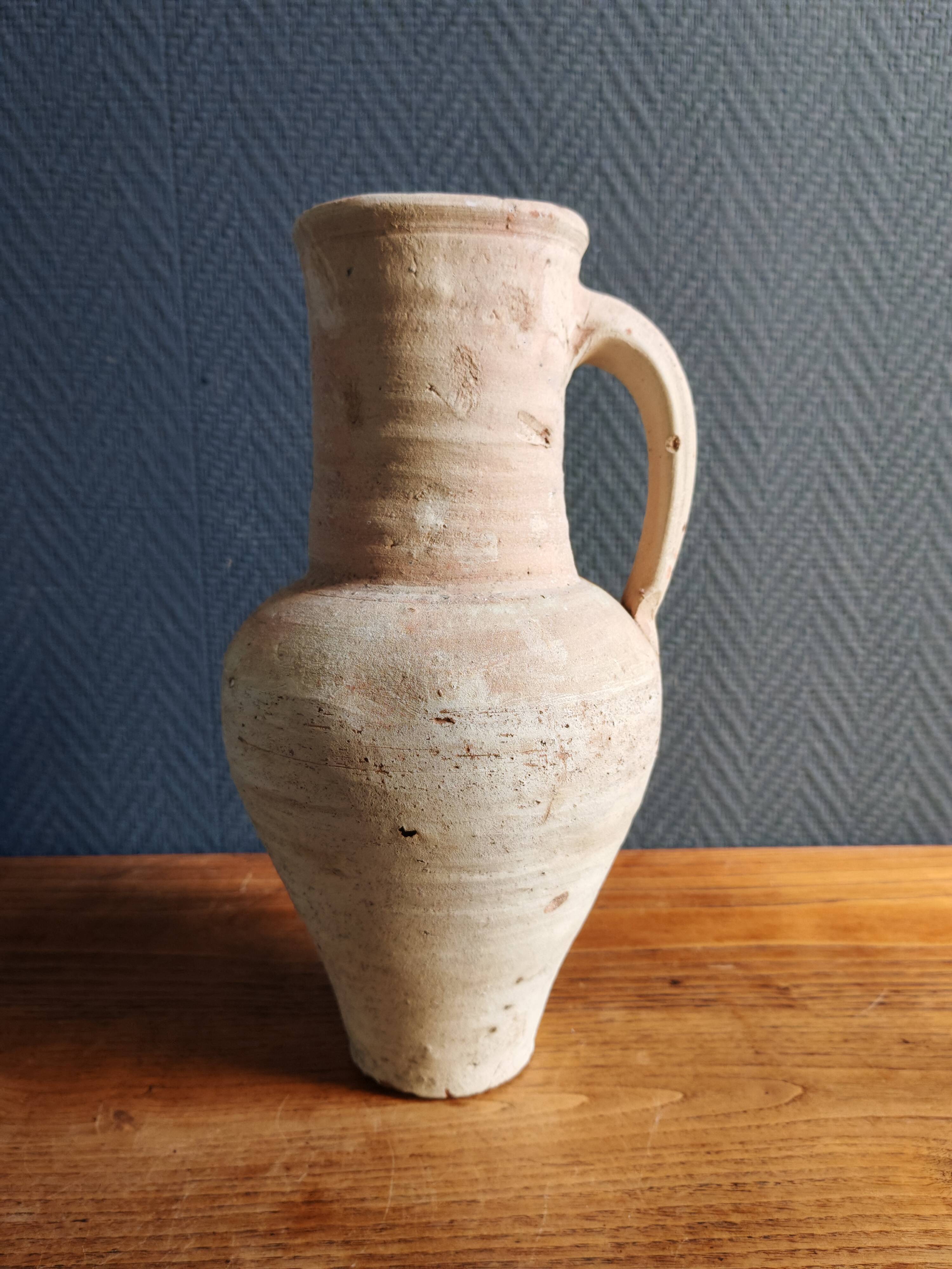 Pichet Ancien en Terre Cuite Non Émaillée | Vase Rustique