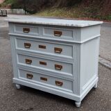 Old oak and marble chest of drawers