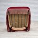 1960s, Danish armchair, original red furniture velour, beech wood legs.
