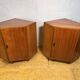 Mid-Century Retro Vintage Teak Pair of Corner Cabinets – 1960s Danish Desig