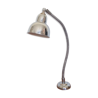 Ancienne lampe / applique d'atelier Elau ( Joseph Laurent ) en métal chromé , années 50