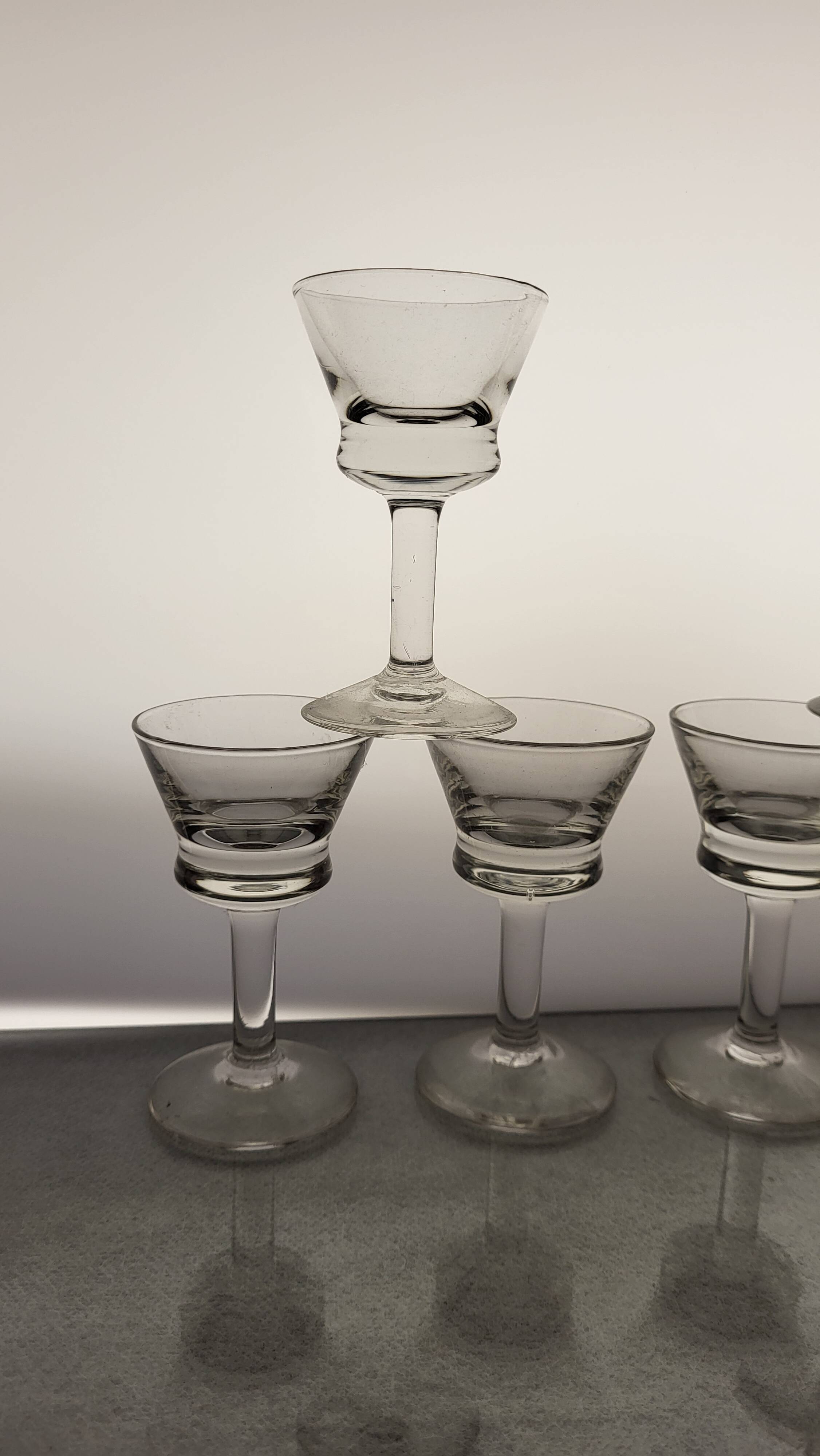 6 bistro liqueur glasses 1920s-30s