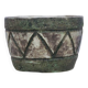 Vintage green & purple ceramic flower pot