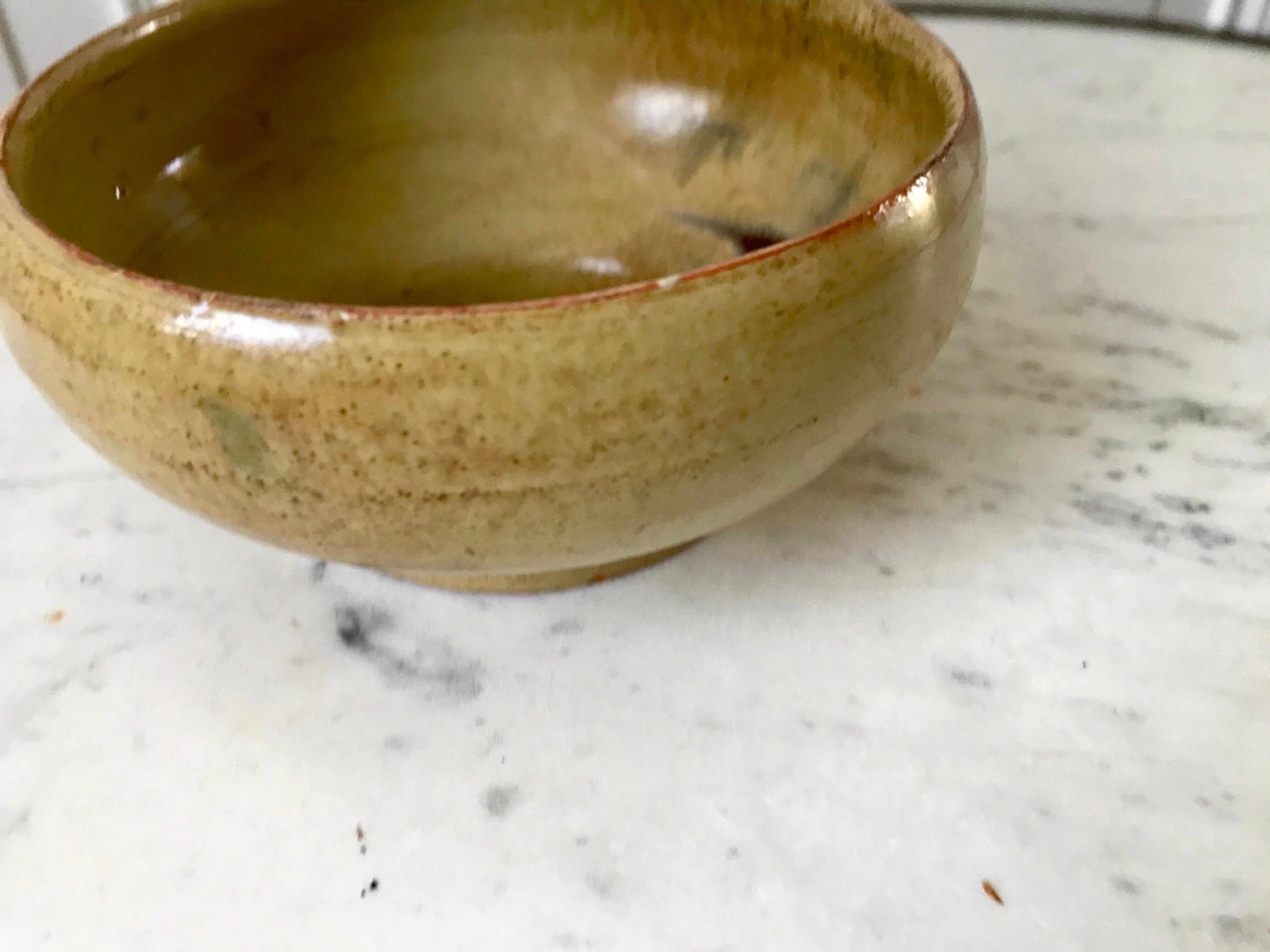 Ceramic bowl / glazed pottery signed 60s-70s