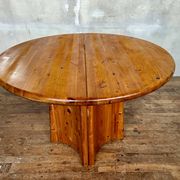 Large Scandinavian pine table - 6 chairs
