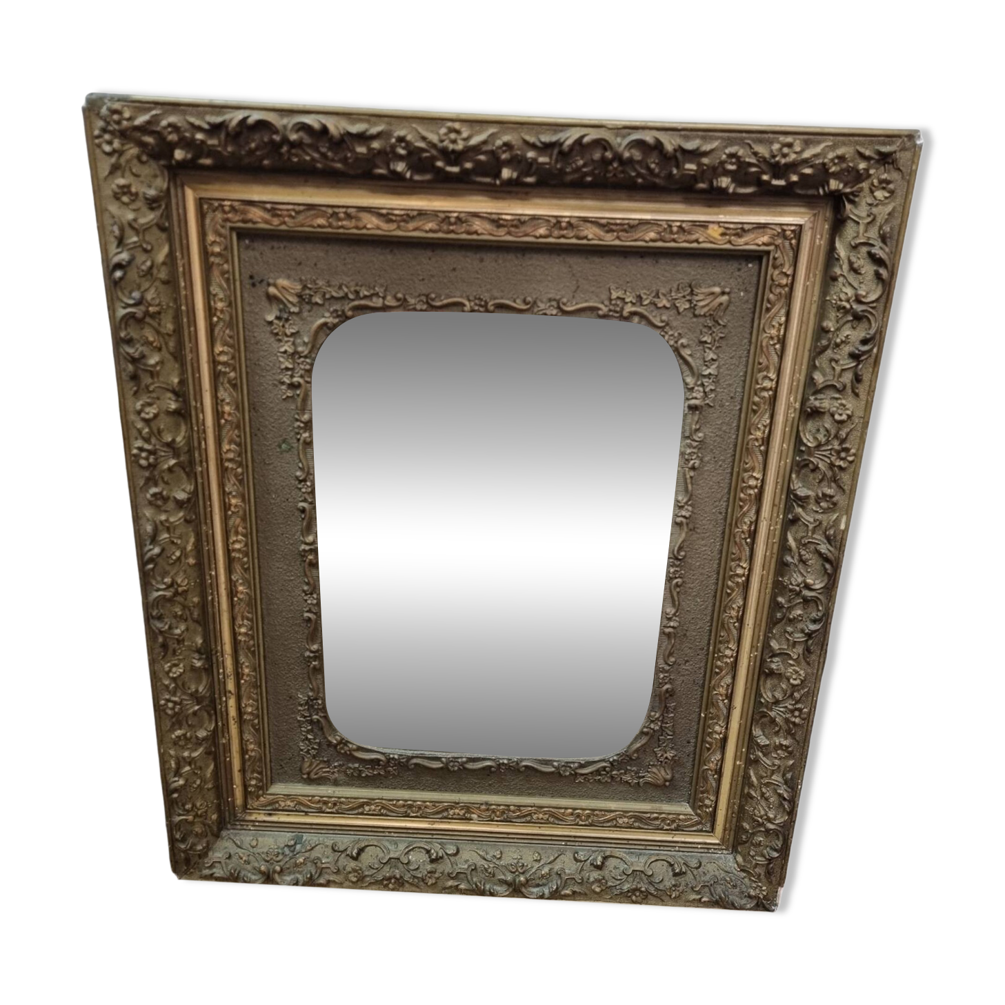 Giltwood mirror gilded wood late 19th century (66×55cm)