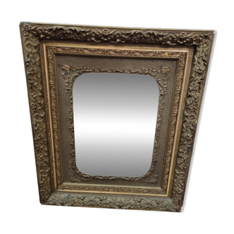 Giltwood mirror gilded wood late 19th century (66×55cm)