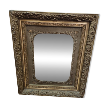 Giltwood miroir bois doré fin xixeme (66×55cm)