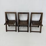 Set of 3  wooden folding chairs, 1960’s