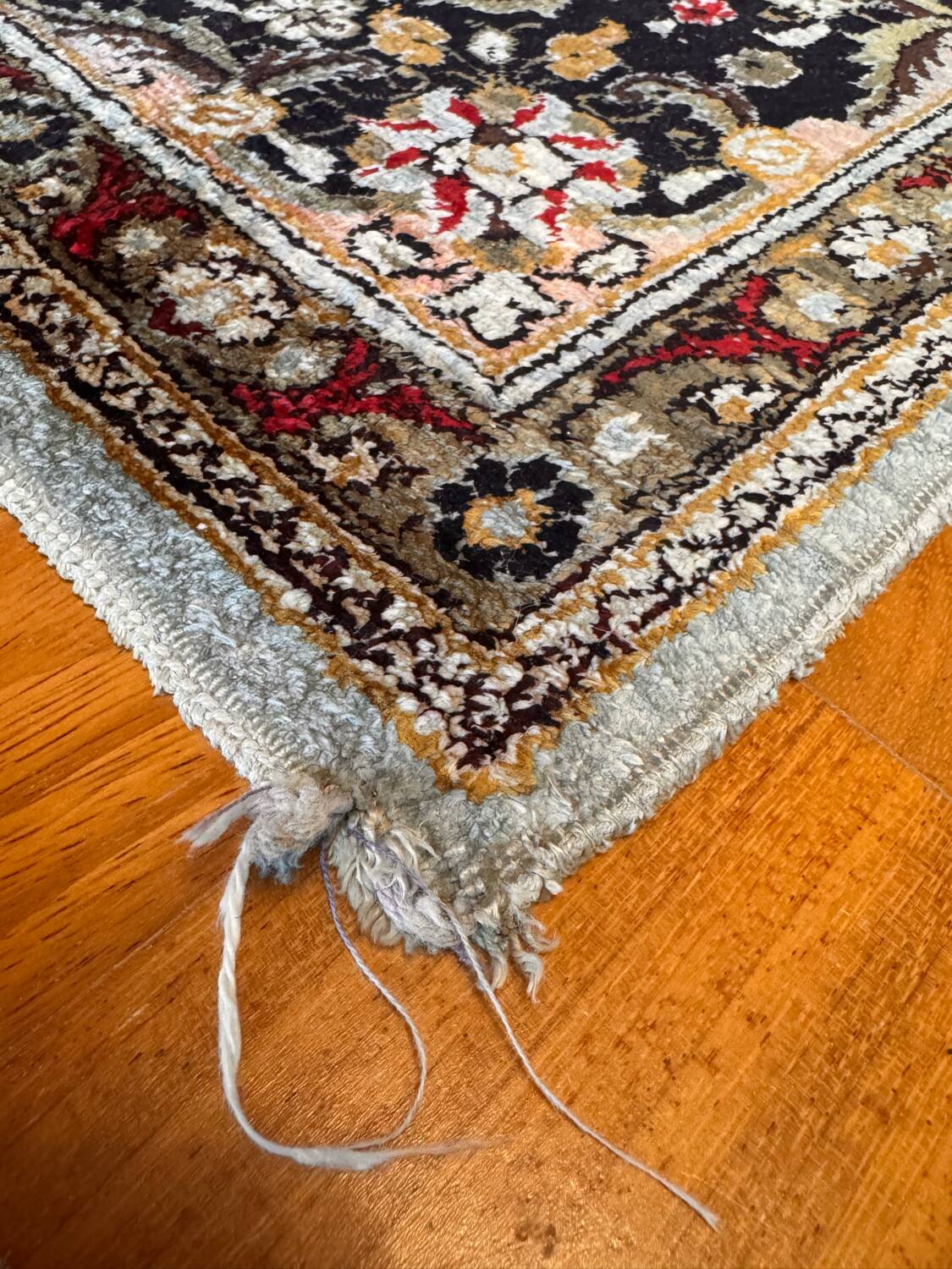 Antique Ghoum carpet from Iran in silk.