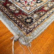Antique Ghoum carpet from Iran in silk.