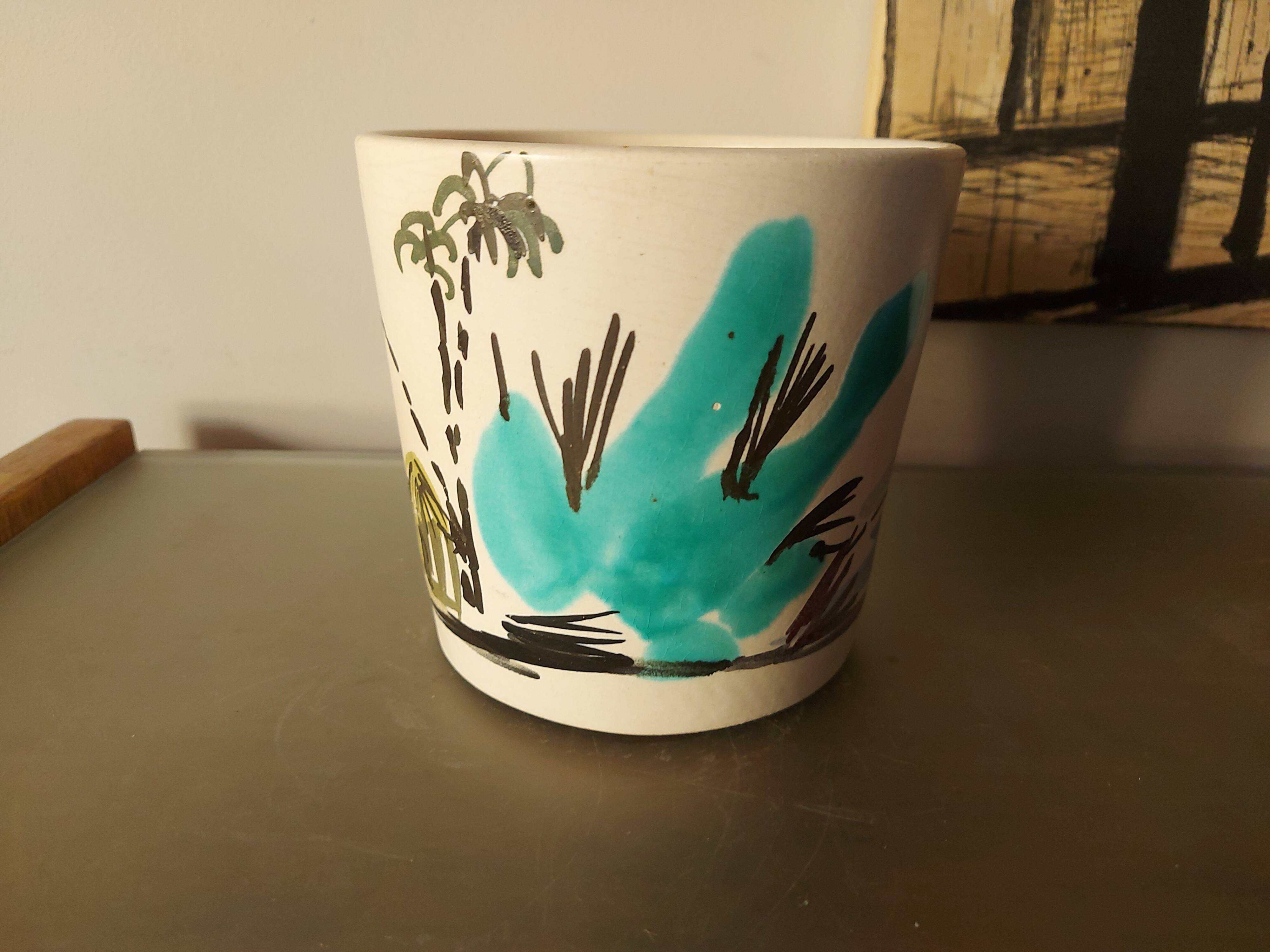 Pot, vintage ceramic pot cover from the 60's