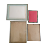 Set of 4 Danish photo frames 40s or 50s in curved glass