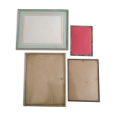 Set of 4 Danish photo frames 40s or 50s in curved glass