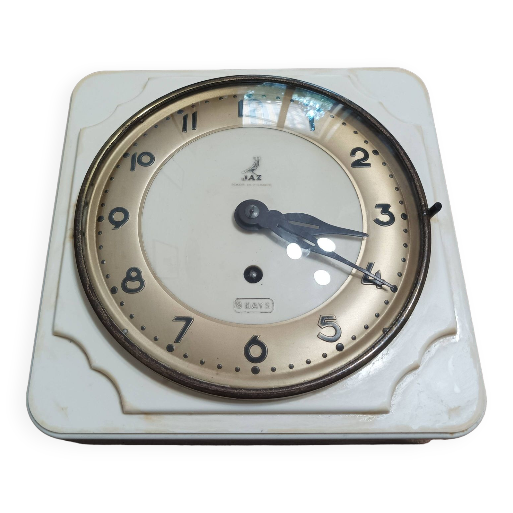 Old Jaz wall clock Mechanical watchmaking Bakelite Glass