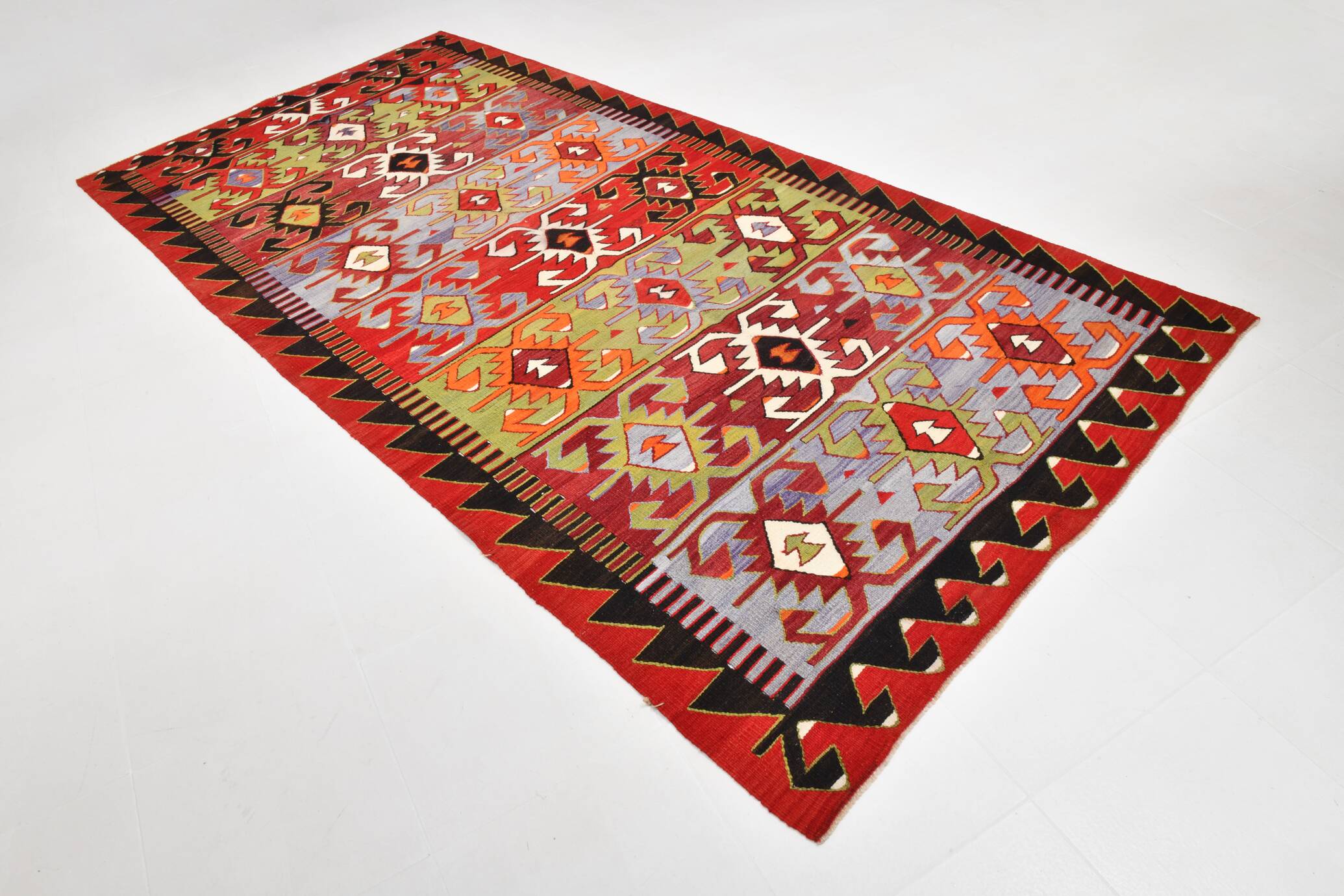 5x11 Colorful Vintage Kilim Rug, Modern Kilim Rug, 158x335Cm,Rare Style Rug