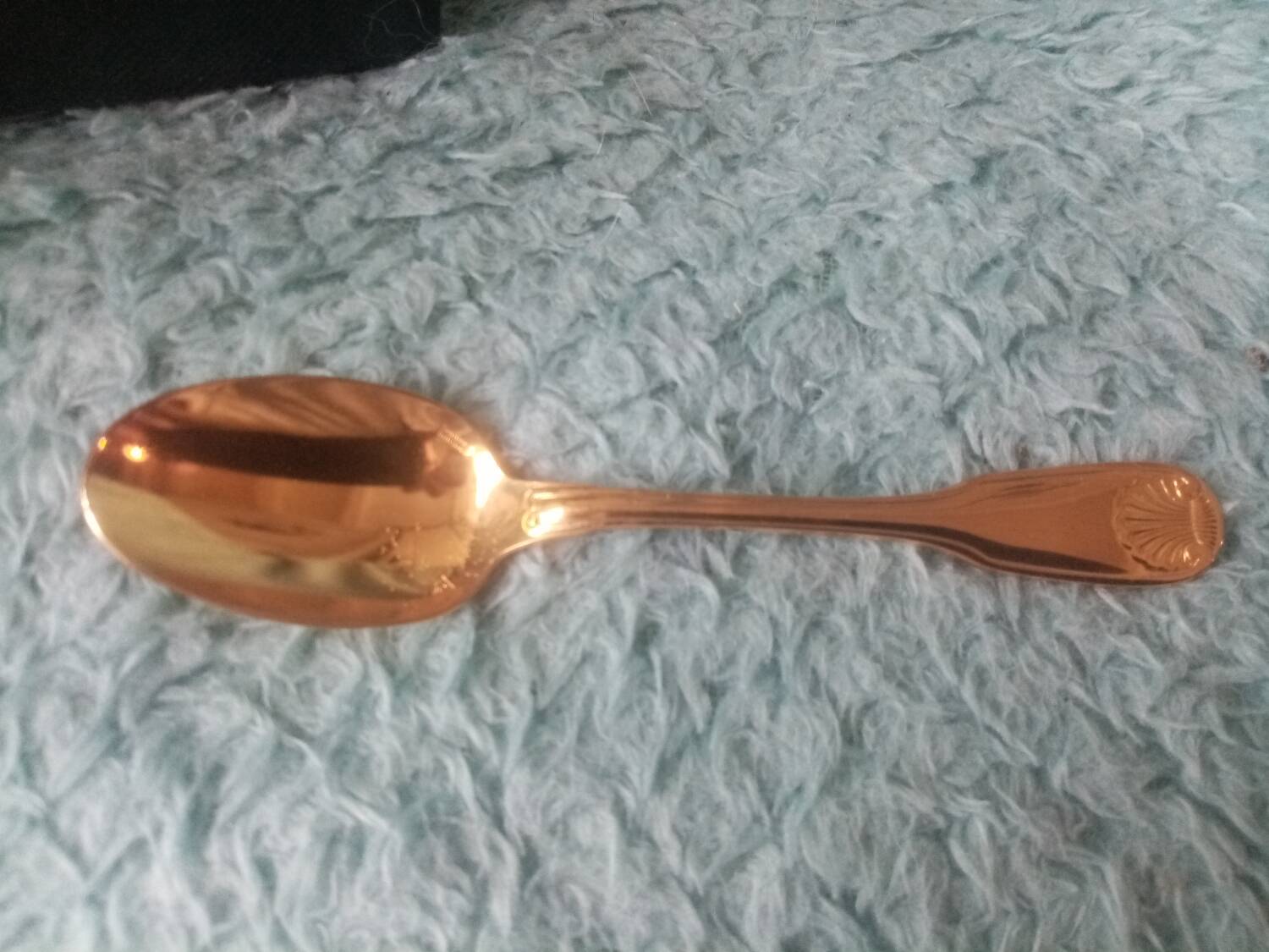 Box of 12 Christofle mocha spoons in gold-plated metal, Vendome model