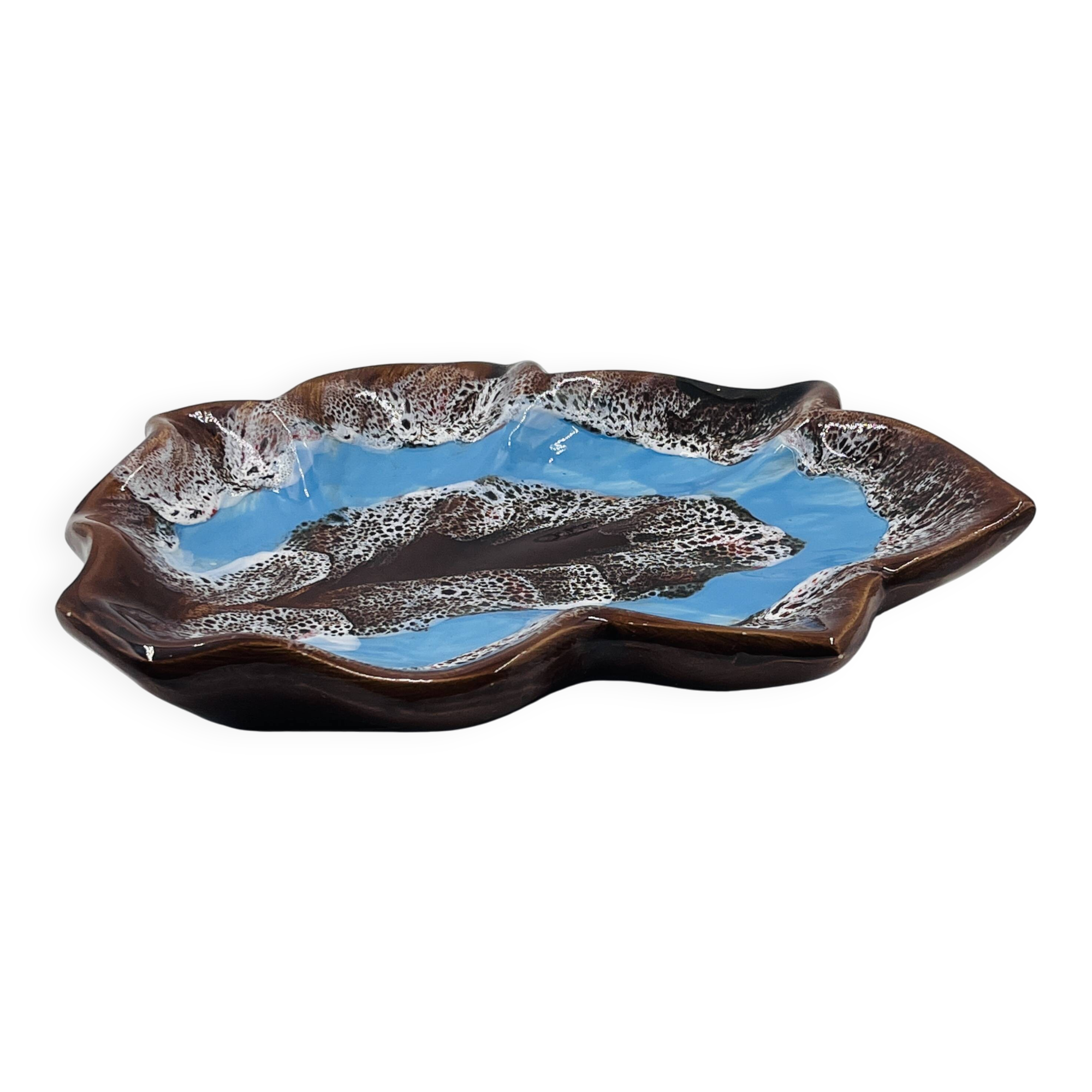 Plat Feuille bleu Vallauris