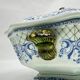 Gien, vegetable dish, soup tureen and its lid in fine earthenware, Rouen decoration.