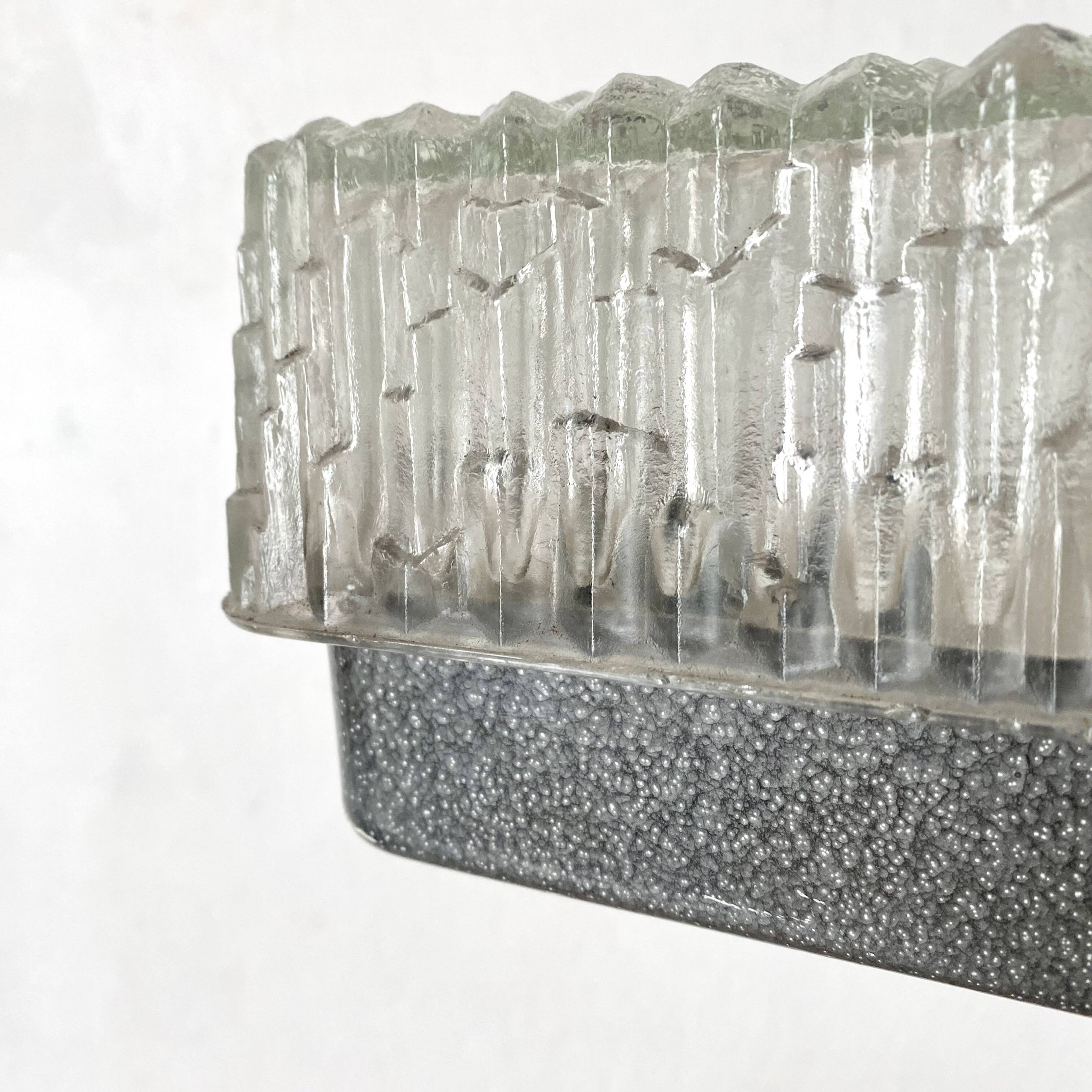Plafonniers carrés en verre holophane, années 1960-1970