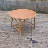 Vintage coffee table in bamboo and rattan.