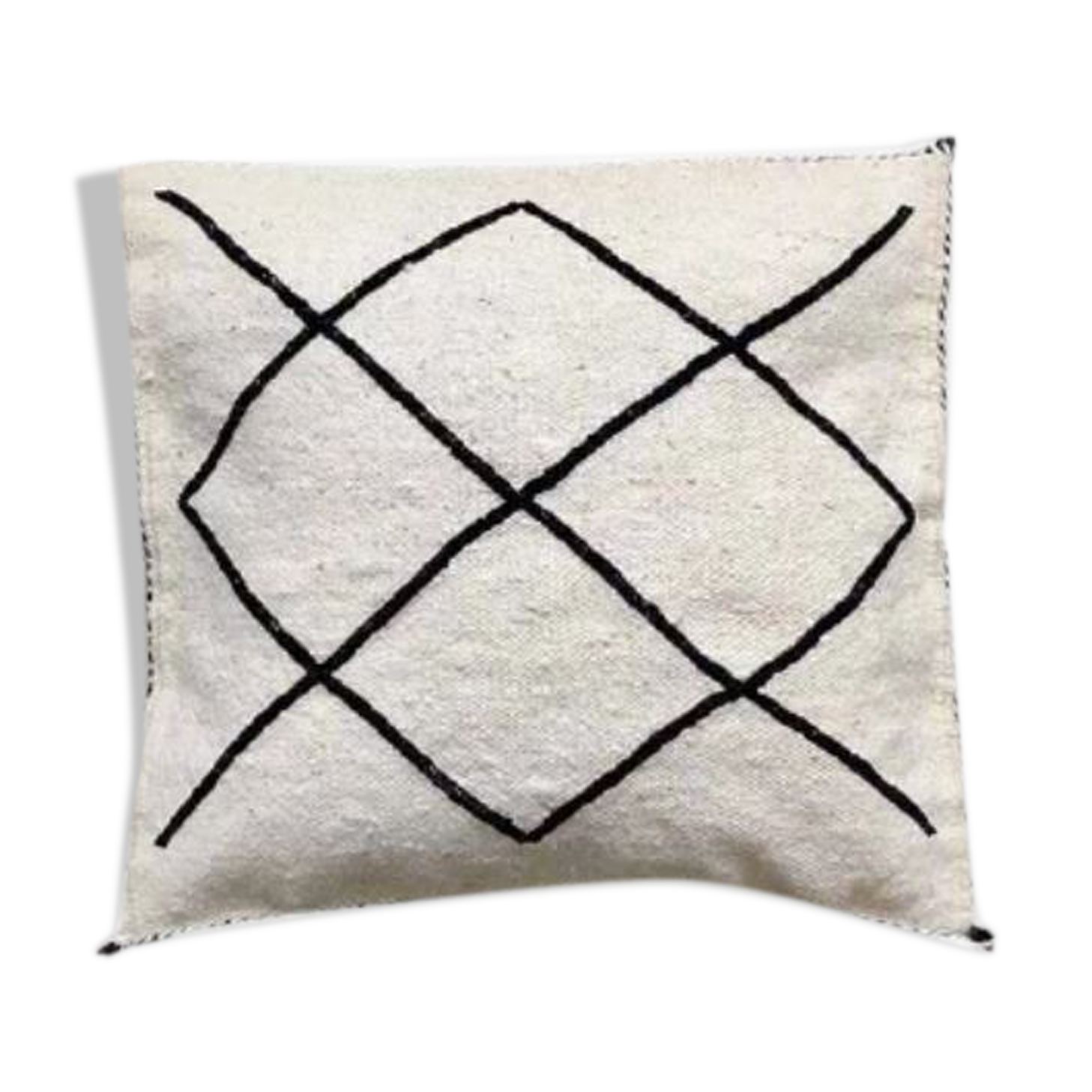Black and white Berber kilim cushion