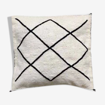 Black and white Berber kilim cushion