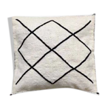 Coussin berbère noir et blanc kilim