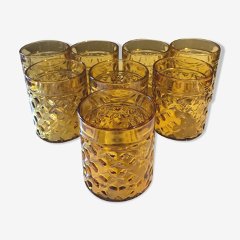 Lot de 8 verres ambrés