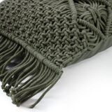 Green woven macramé cushion 40x60 cm