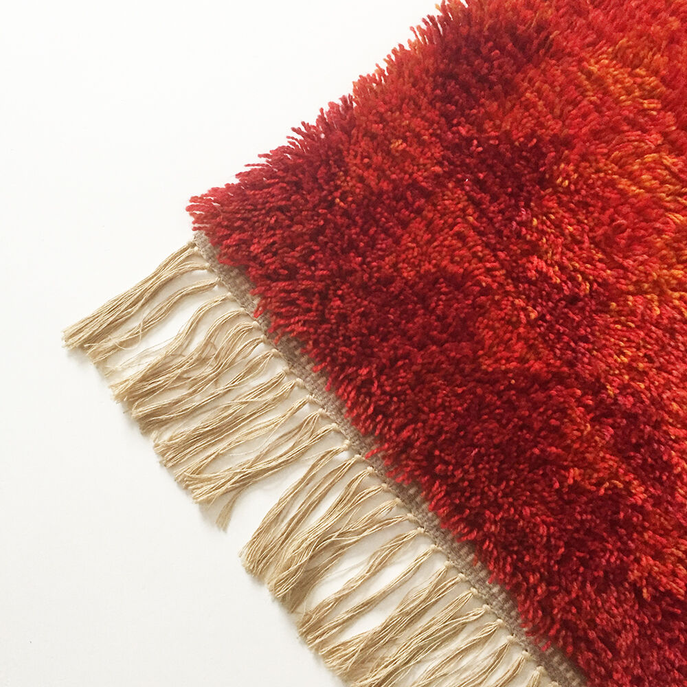 Vintage 70 s modernist handwoven Danish Wall Rug from CUM RYA, 1973