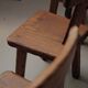 Suite de 6 chaises brutalistes en châtaignier, France, vers 1970