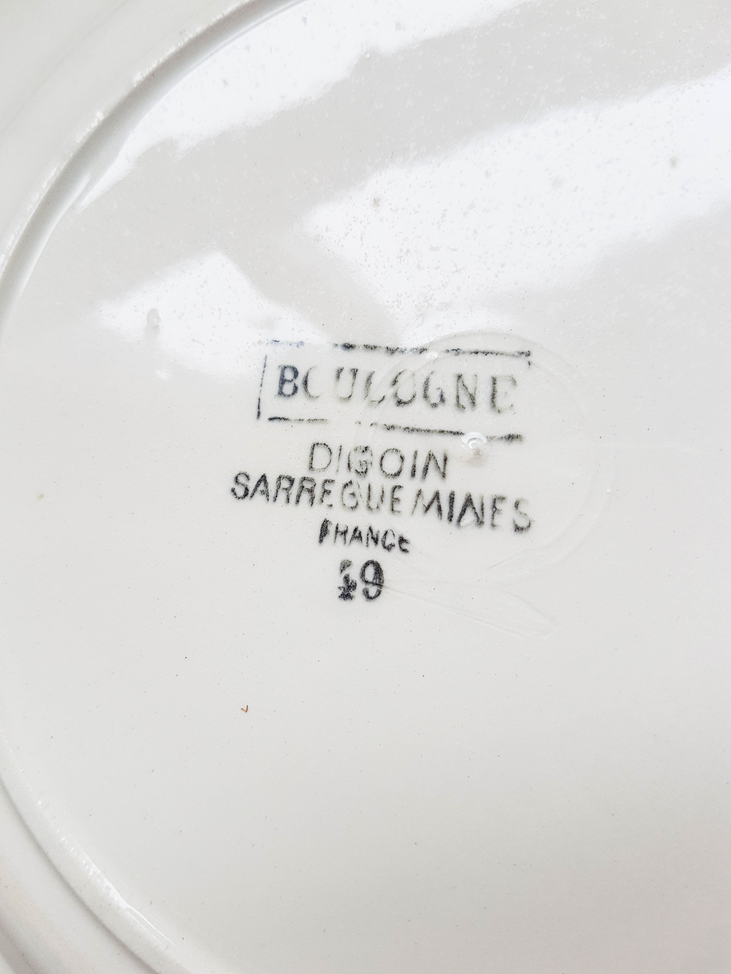 Lot de 4 assiettes plates "boulogne" Digoin Sarreguemines
