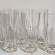 Six Art-Deco long drink glasses in crystal with cut sides