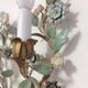 Paire d'appliques fleurs en métal peint, vintage, années 50