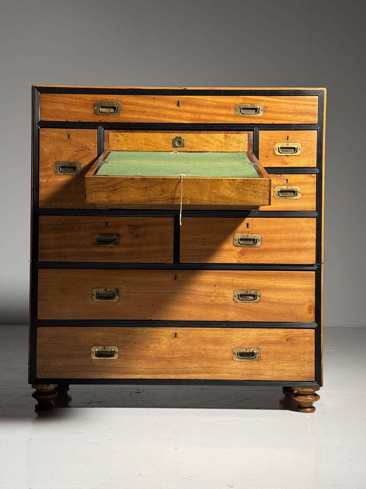 Campaign chest of drawers 19th century