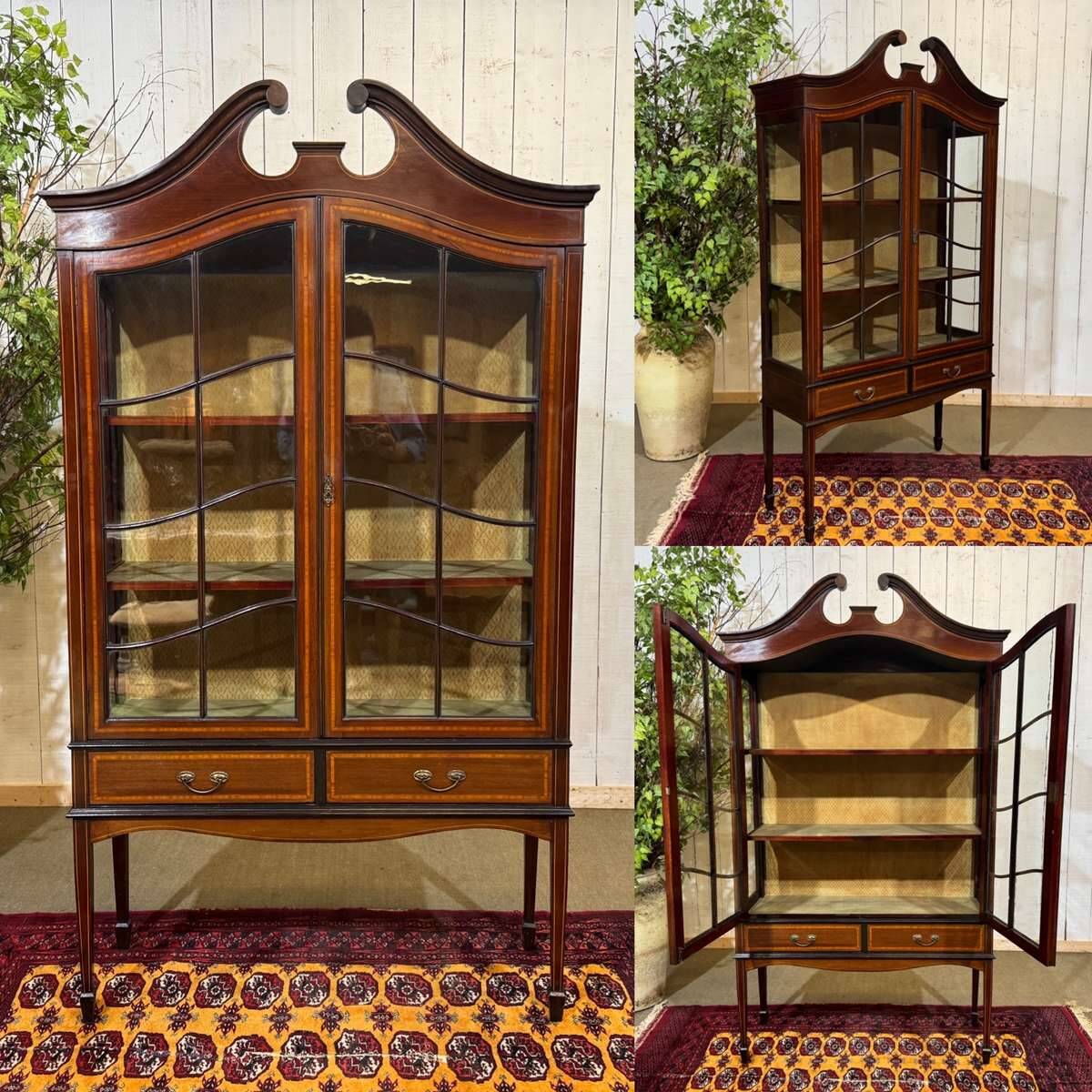 Vitrine anglaise en acajou fin XIXème